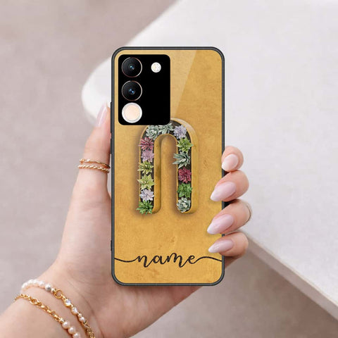 Vivo V29e Cover - Personalized Alphabet Series - HQ Ultra Shine Premium Infinity Glass Soft Silicon Borders Case
