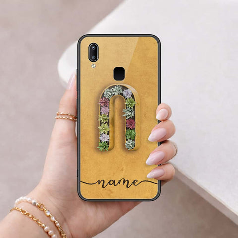 Vivo Y95 Cover - Personalized Alphabet Series - HQ Ultra Shine Premium Infinity Glass Soft Silicon Borders Case