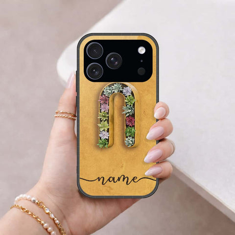 iPhone 18 Pro Max - Personalized Alphabet Series - HQ Ultra Shine Premium Infinity Glass Soft Silicon Borders Case