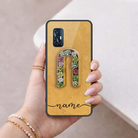 Vivo V17 Cover - Personalized Alphabet Series - HQ Ultra Shine Premium Infinity Glass Soft Silicon Borders Case