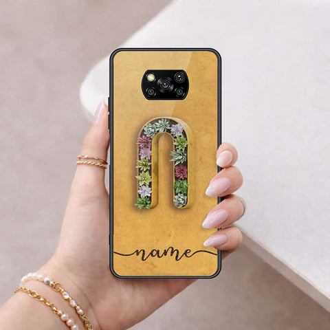 Xiaomi Poco X3 Cover - Personalized Alphabet Series - HQ Ultra Shine Premium Infinity Glass Soft Silicon Borders Case