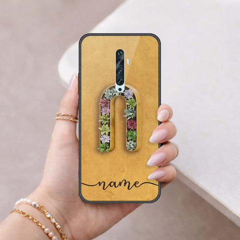 Oppo Reno 2 Cover - Personalized Alphabet Series - HQ Ultra Shine Premium Infinity Glass Soft Silicon Borders Case