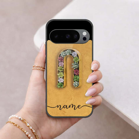 Google Pixel 9 Cover - Personalized Alphabet Series - HQ Ultra Shine Premium Infinity Glass Soft Silicon Borders Case