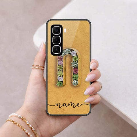 Infinix Hot 60 Pro Cover - Personalized Alphabet Series - HQ Ultra Shine Premium Infinity Glass Soft Silicon Borders Case