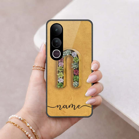 Vivo V50 Lite Cover - Personalized Alphabet Series - HQ Ultra Shine Premium Infinity Glass Soft Silicon Borders Case