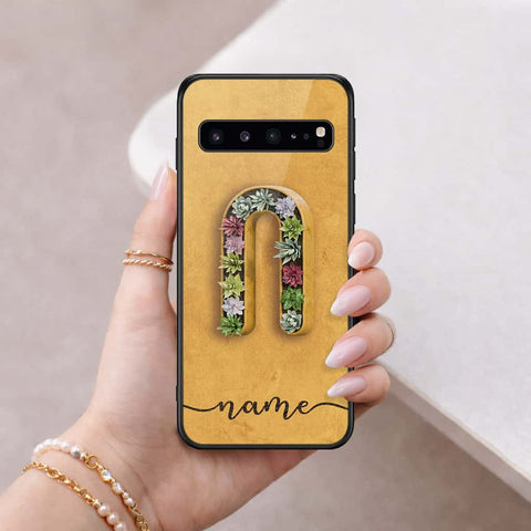 Samsung Galaxy S10 5G Cover - Personalized Alphabet Series - HQ Ultra Shine Premium Infinity Glass Soft Silicon Borders Case