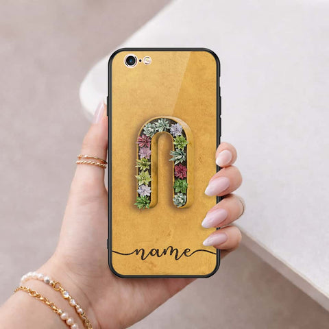 iPhone 6s Plus / 6 Plus Cover - Personalized Alphabet Series - HQ Ultra Shine Premium Infinity Glass Soft Silicon Borders Case