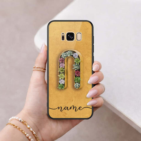 Samsung Galaxy S8 Cover - Personalized Alphabet Series - HQ Ultra Shine Premium Infinity Glass Soft Silicon Borders Case