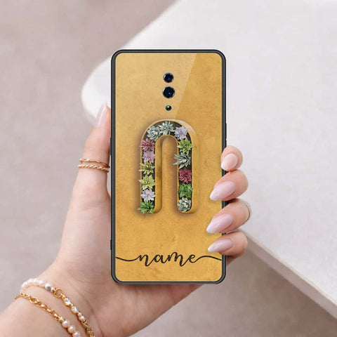 Oppo Reno Cover - Personalized Alphabet Series - HQ Ultra Shine Premium Infinity Glass Soft Silicon Borders Case