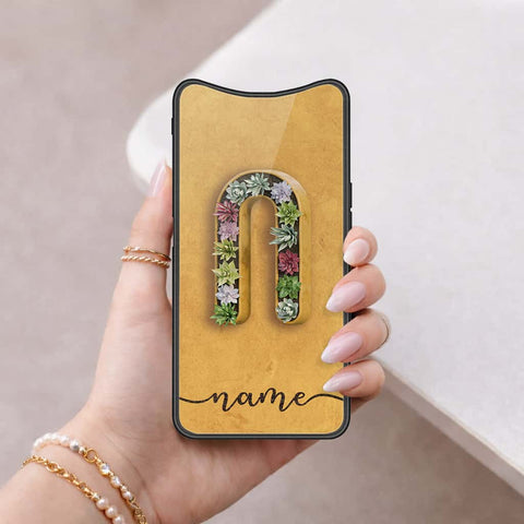 Oppo Find X Cover - Personalized Alphabet Series - HQ Ultra Shine Premium Infinity Glass Soft Silicon Borders Case