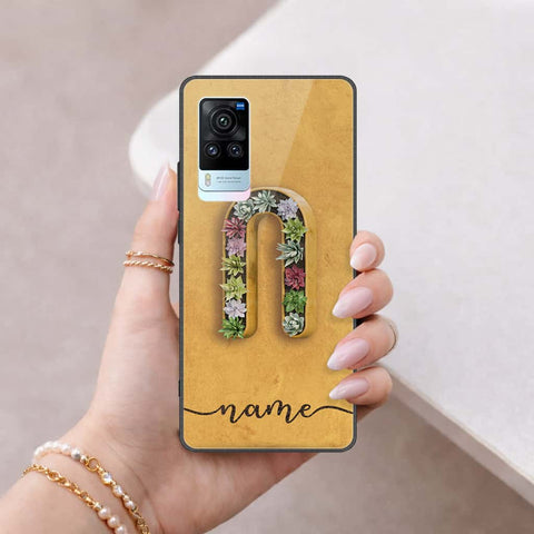 Vivo X60 Cover - Personalized Alphabet Series - HQ Ultra Shine Premium Infinity Glass Soft Silicon Borders Case