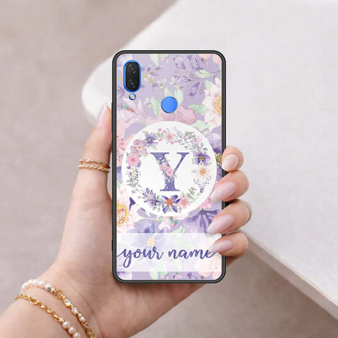 Huawei Y9 2019 Cover - Personalized Alphabet Series - HQ Ultra Shine Premium Infinity Glass Soft Silicon Borders Case