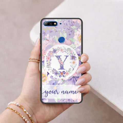 Huawei Honor 7C Cover - Personalized Alphabet Series - HQ Ultra Shine Premium Infinity Glass Soft Silicon Borders Case