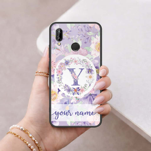 Huawei P20 Lite Cover - Personalized Alphabet Series - HQ Ultra Shine Premium Infinity Glass Soft Silicon Borders Case