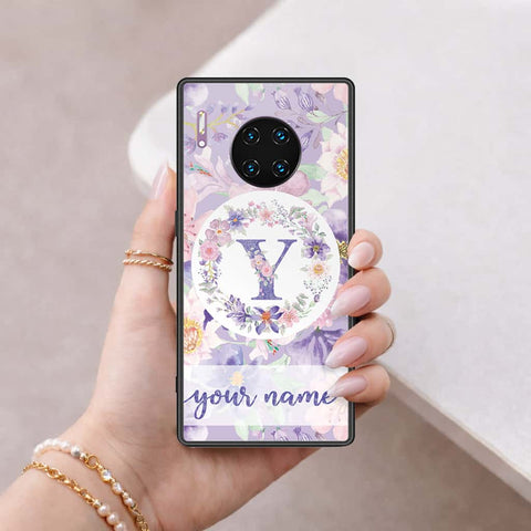 Huawei Mate 30 Pro Cover - Personalized Alphabet Series - HQ Ultra Shine Premium Infinity Glass Soft Silicon Borders Case