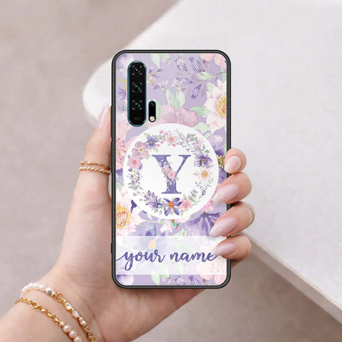 Honor 20 Pro Cover - Personalized Alphabet Series - HQ Ultra Shine Premium Infinity Glass Soft Silicon Borders Case