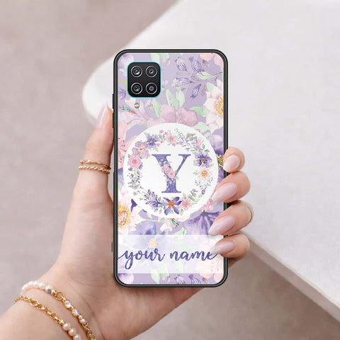 Samsung Galaxy A12 Cover - Personalized Alphabet Series - HQ Ultra Shine Premium Infinity Glass Soft Silicon Borders Case