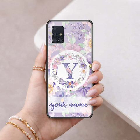 Samsung Galaxy A51 Cover - Personalized Alphabet Series - HQ Ultra Shine Premium Infinity Glass Soft Silicon Borders Case