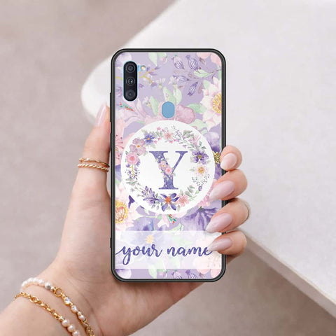 Samsung Galaxy M11 Cover - Personalized Alphabet Series - HQ Ultra Shine Premium Infinity Glass Soft Silicon Borders Case
