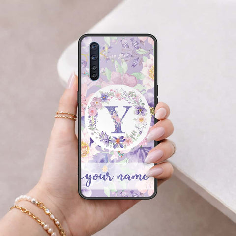 Oppo F15 Cover - Personalized Alphabet Series - HQ Ultra Shine Premium Infinity Glass Soft Silicon Borders Case