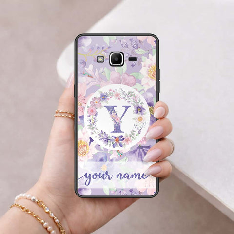 Samsung Galaxy Grand Prime Cover - Personalized Alphabet Series - HQ Ultra Shine Premium Infinity Glass Soft Silicon Borders Case