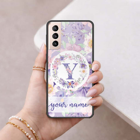 Samsung Galaxy S21 5G Cover - Personalized Alphabet Series - HQ Ultra Shine Premium Infinity Glass Soft Silicon Borders Case