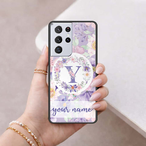 Samsung Galaxy S21 Ultra 5G Cover - Personalized Alphabet Series - HQ Ultra Shine Premium Infinity Glass Soft Silicon Borders Case
