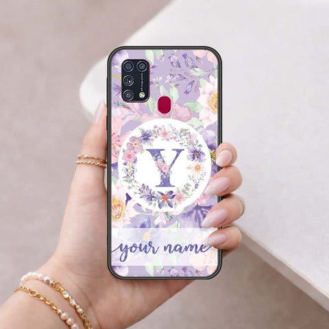 Samsung Galaxy M21s Cover - Personalized Alphabet Series - HQ Ultra Shine Premium Infinity Glass Soft Silicon Borders Case
