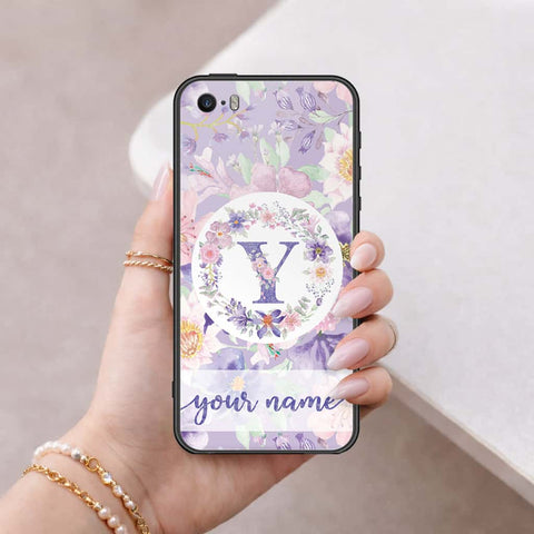 iPhone 5 Cover - Personalized Alphabet Series - HQ Ultra Shine Premium Infinity Glass Soft Silicon Borders Case