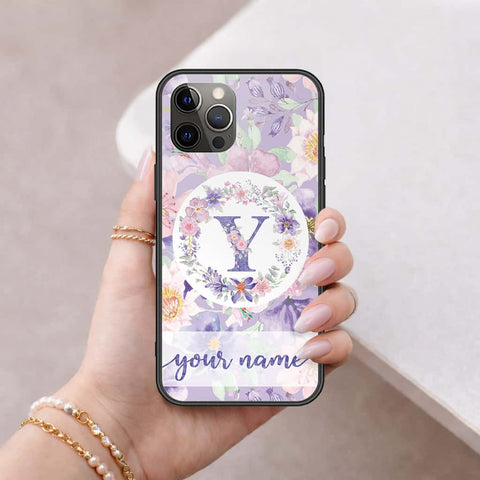 iPhone 12 Pro - Personalized Alphabet Series - HQ Ultra Shine Premium Infinity Glass Soft Silicon Borders Case