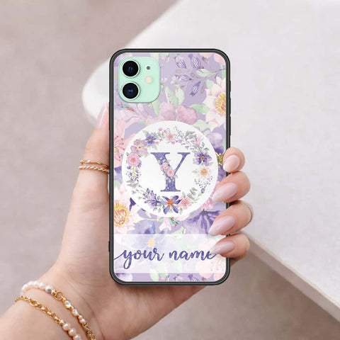 iPhone 11 - Personalized Alphabet Series - HQ Ultra Shine Premium Infinity Glass Soft Silicon Borders Case