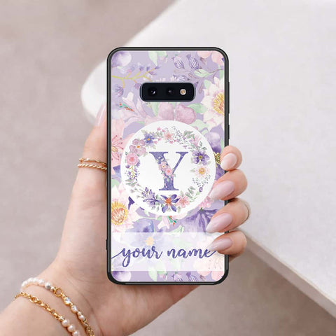 Samsung Galaxy S10e Cover - Personalized Alphabet Series - HQ Ultra Shine Premium Infinity Glass Soft Silicon Borders Case