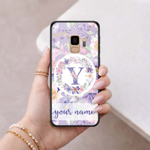 Samsung Galaxy S9 Cover - Personalized Alphabet Series - HQ Ultra Shine Premium Infinity Glass Soft Silicon Borders Case
