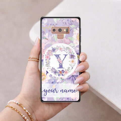 Samsung Galaxy Note 9 Cover - Personalized Alphabet Series - HQ Ultra Shine Premium Infinity Glass Soft Silicon Borders Case