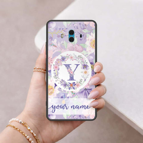 Huawei Mate 10 Cover - Personalized Alphabet Series - HQ Ultra Shine Premium Infinity Glass Soft Silicon Borders Case