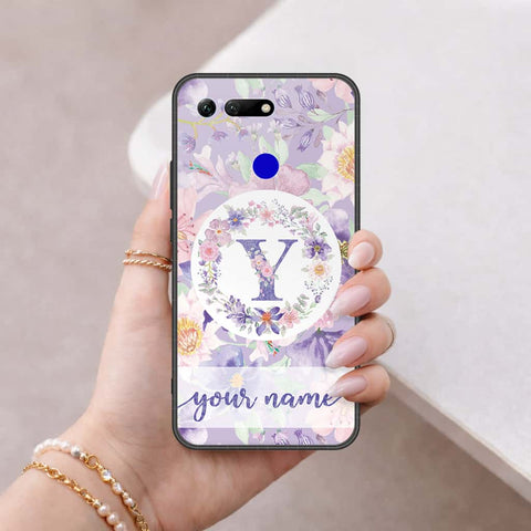 Huawei Honor View 20 Cover - Personalized Alphabet Series - HQ Ultra Shine Premium Infinity Glass Soft Silicon Borders Case