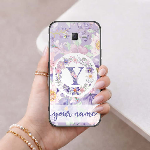 Samsung Galaxy J7 2015 Cover - Personalized Alphabet Series - HQ Ultra Shine Premium Infinity Glass Soft Silicon Borders Case