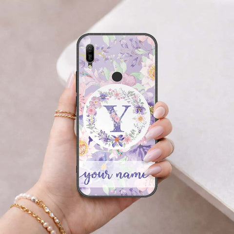 Huawei Y6s 2019 Cover - Personalized Alphabet Series - HQ Ultra Shine Premium Infinity Glass Soft Silicon Borders Case