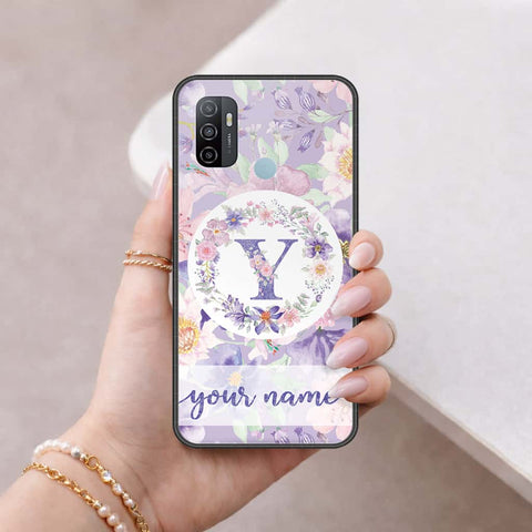 Oppo A53s Cover - Personalized Alphabet Series - HQ Ultra Shine Premium Infinity Glass Soft Silicon Borders Case