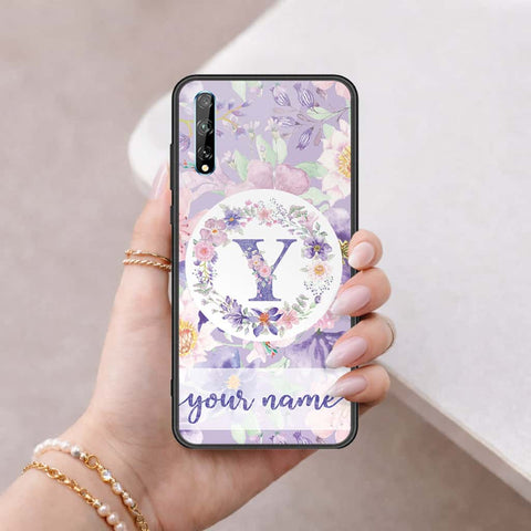 Huawei Y8p Cover - Personalized Alphabet Series - HQ Ultra Shine Premium Infinity Glass Soft Silicon Borders Case