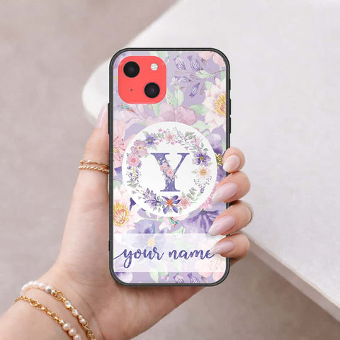 iPhone 13 Mini Cover - Personalized Alphabet Series - HQ Ultra Shine Premium Infinity Glass Soft Silicon Borders Case