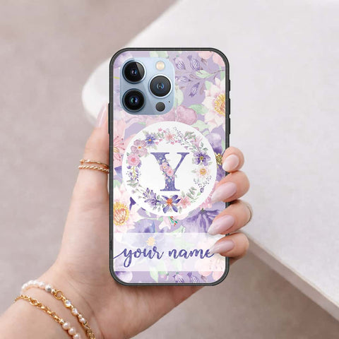 iPhone 13 Pro Cover - Personalized Alphabet Series - HQ Ultra Shine Premium Infinity Glass Soft Silicon Borders Case