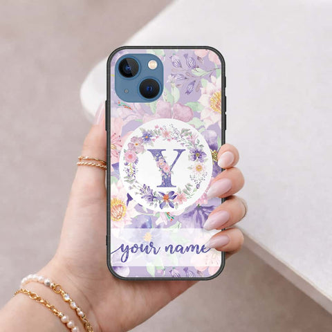 iPhone 13 Cover - Personalized Alphabet Series - HQ Ultra Shine Premium Infinity Glass Soft Silicon Borders Case