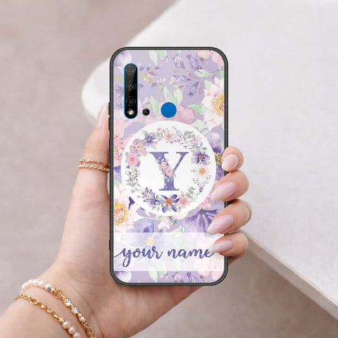 Huawei P20 Lite 2019 Cover - Personalized Alphabet Series - HQ Ultra Shine Premium Infinity Glass Soft Silicon Borders Case