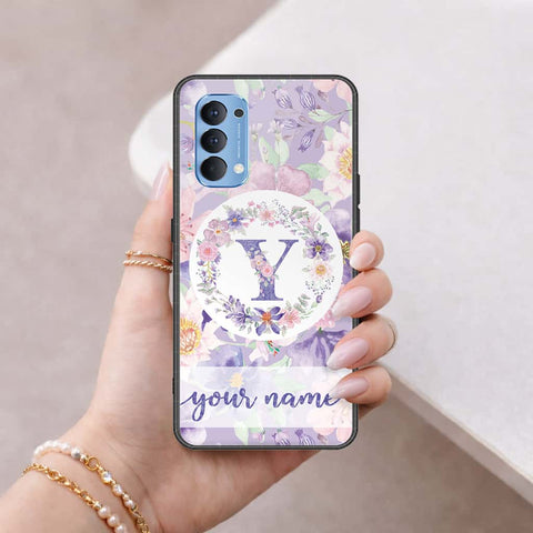 Oppo Reno 4 Cover - Personalized Alphabet Series - HQ Ultra Shine Premium Infinity Glass Soft Silicon Borders Case