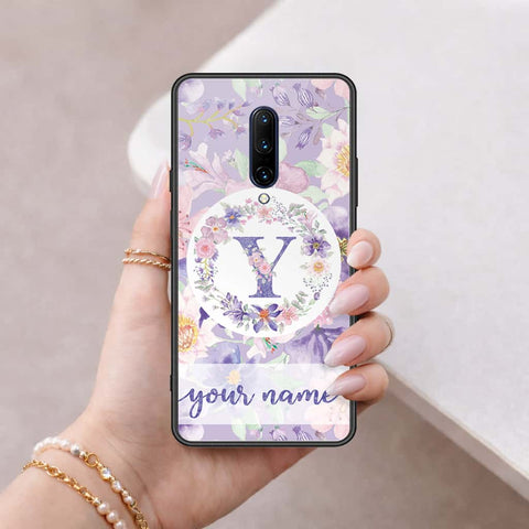 OnePlus 7 Pro Cover - Personalized Alphabet Series - HQ Ultra Shine Premium Infinity Glass Soft Silicon Borders Case