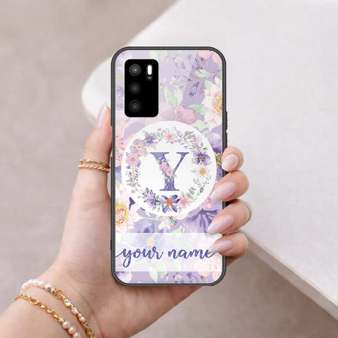 Oppo A16 Cover - Personalized Alphabet Series - HQ Ultra Shine Premium Infinity Glass Soft Silicon Borders Case