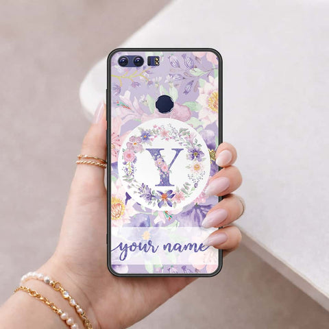 Huawei Honor 8 Cover - Personalized Alphabet Series - HQ Ultra Shine Premium Infinity Glass Soft Silicon Borders Case