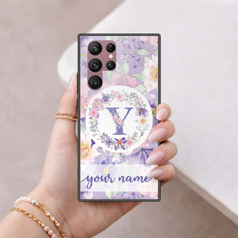 Samsung Galaxy S22 Ultra 5G Cover - Personalized Alphabet Series - HQ Ultra Shine Premium Infinity Glass Soft Silicon Borders Case