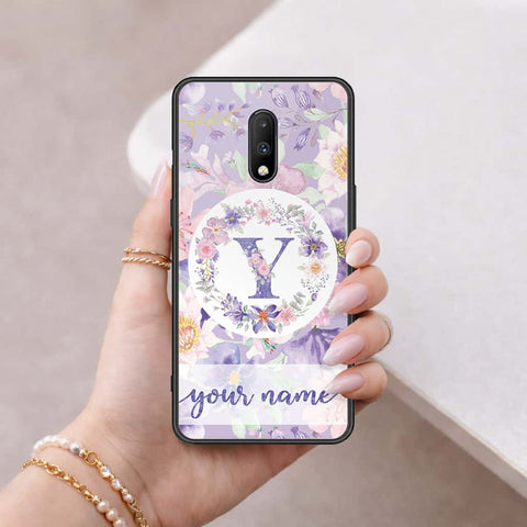 OnePlus 6T Cover - Personalized Alphabet Series - HQ Ultra Shine Premium Infinity Glass Soft Silicon Borders Case